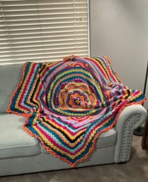 Handcrafted Fiber Art Crochet Blanket - Rosslyn 1