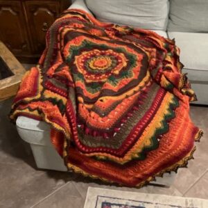 Handcrafted Fiber Art Crochet Blanket - Virtue 5