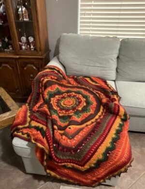 Handcrafted Fiber Art Crochet Blanket - Virtue 5