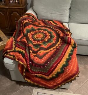 Handcrafted Fiber Art Crochet Blanket - Virtue 5