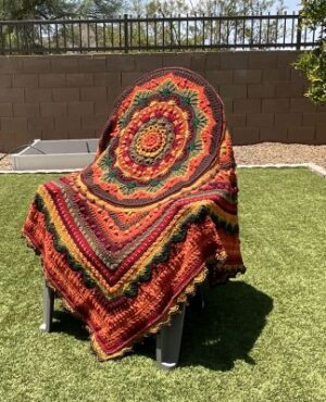 Handcrafted Fiber Art Crochet Blanket - Virtue 5