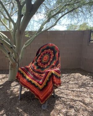 Handcrafted Fiber Art Crochet Blanket - Virtue 5