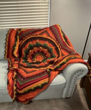 Handcrafted Fiber Art Crochet Blanket - Virtue 5