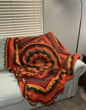 Handcrafted Fiber Art Crochet Blanket - Virtue 5