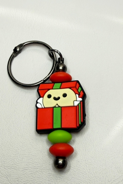 Peeking Gift Box Key Fob